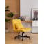 Chaise de bureau jaune avec accoudoirs croisés en lin jaune - polyvalente pour le bureau personnel, la méditation et le maquillage