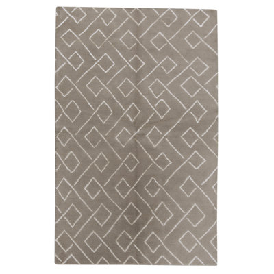 Hand Knotted Geometric Area Rug in Natural