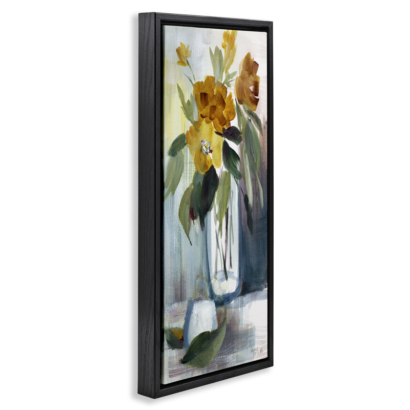 "Luminous Floral Bouquet", art mural encadré par Lanie Loreth, H 31 po x l 15 po, Cadre flottant noir de jais
