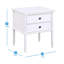 Table de chevet 2 tiroirs Emmett - Blanc-923911854