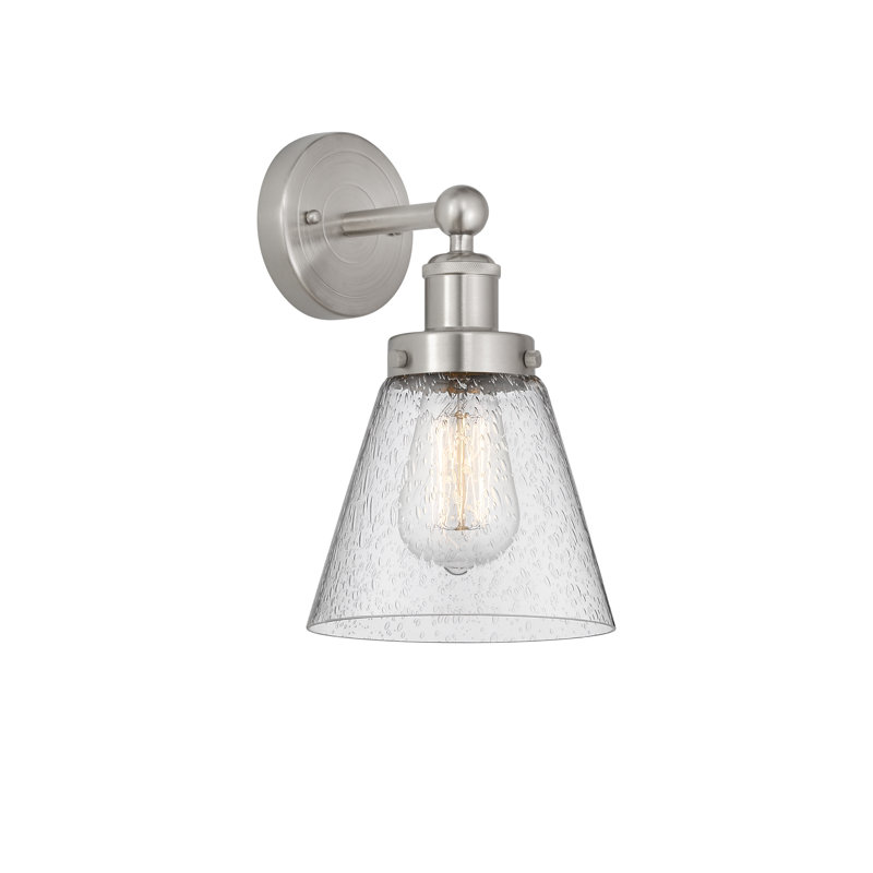 Charenton Armed Sconce, Brushed Satin Nickel, Seedy