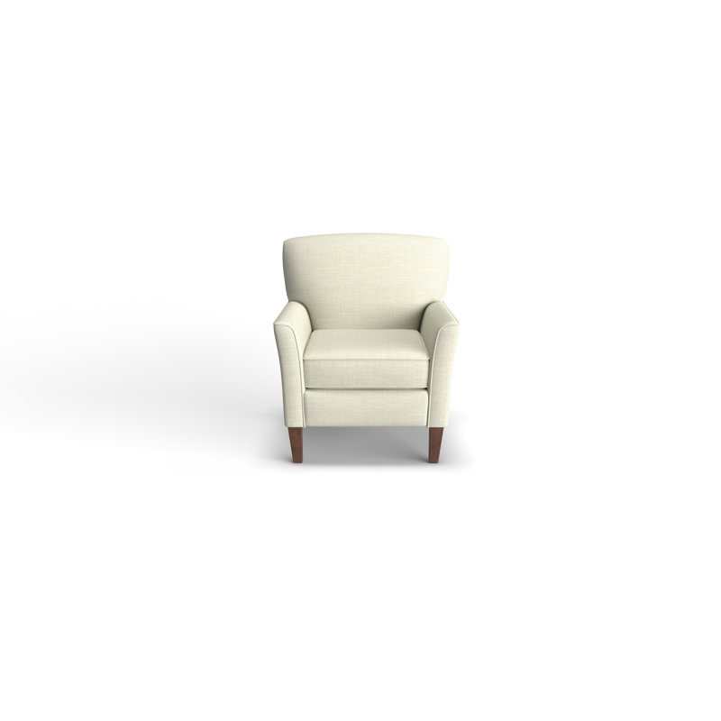 Fauteuil de 33 po de large Shirleyann, Noyer foncé, Mélange de polyester ivoire
