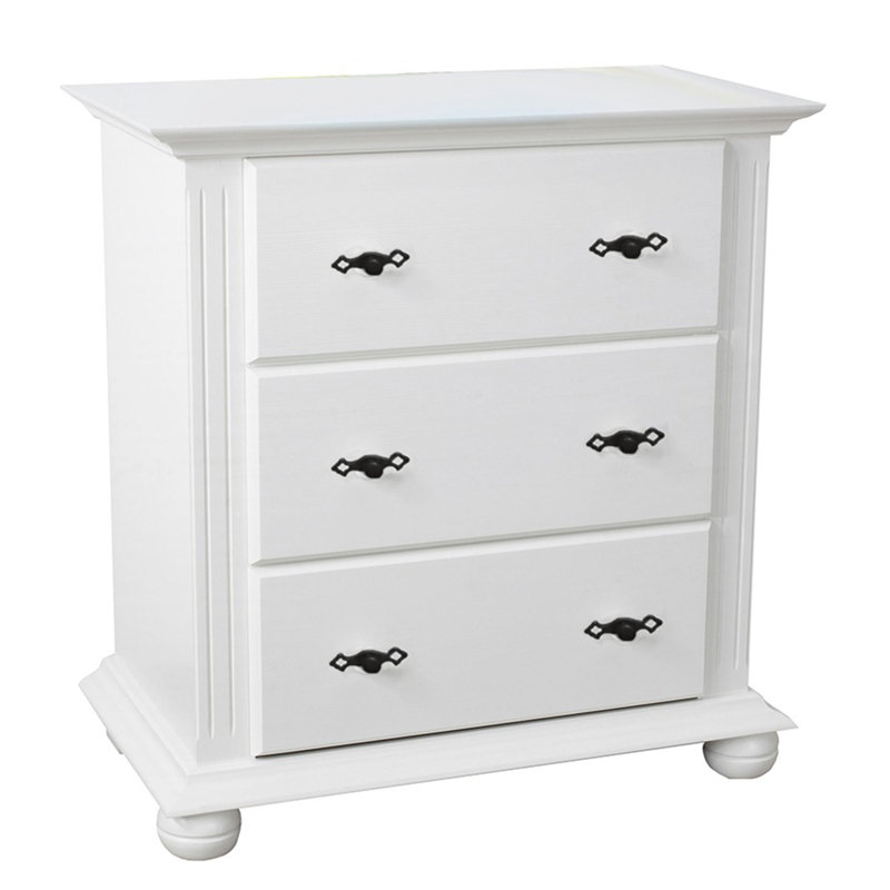 Gianni Solid Wood 80 cm W Chest of 3 Drawers