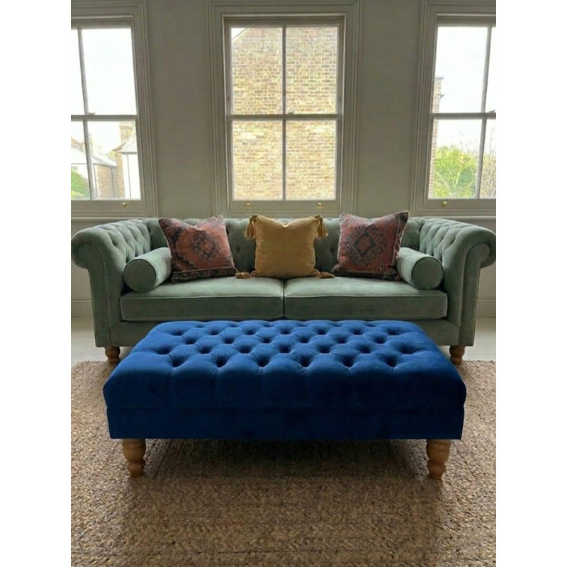 Accent Stool, Crushed Velvet, Silver