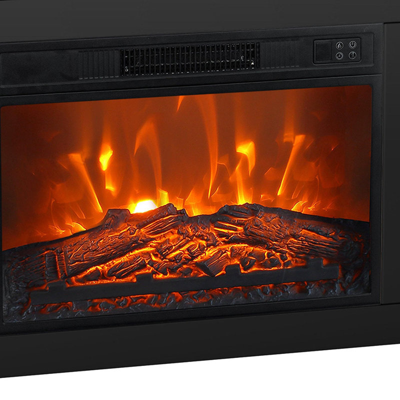 Electric Fireplace Insert, 3D Flame Effect with Realistic Log Bed, 1400W Heater, Remote Control with Weekly Timer