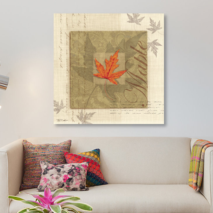 « érable », reproduction d’impression sur toile tendue, H 12 po x l 12 po x P 1,5 po, Toile tendue, Pas de tapis