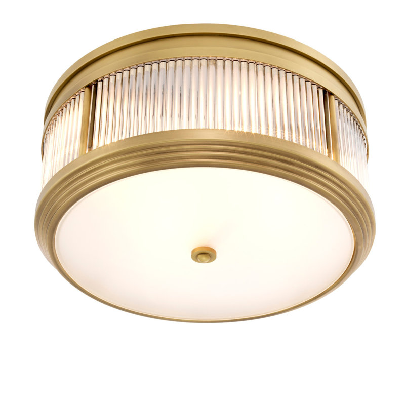 Rousseau 4 - Light Flush Mount, Antique Brass