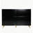 Black High Glossy Dresser with Gold Handles & Legs – 6-Drawer Chest, 47" Modern Dresser for Bedroom Storage, Glam Gold Hardware Organizer for Clothes & Accessories-262881784