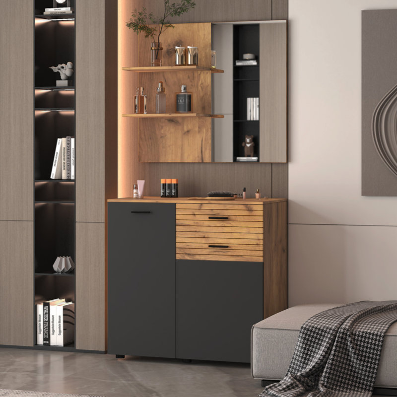 Armoire de rangement à miroir
