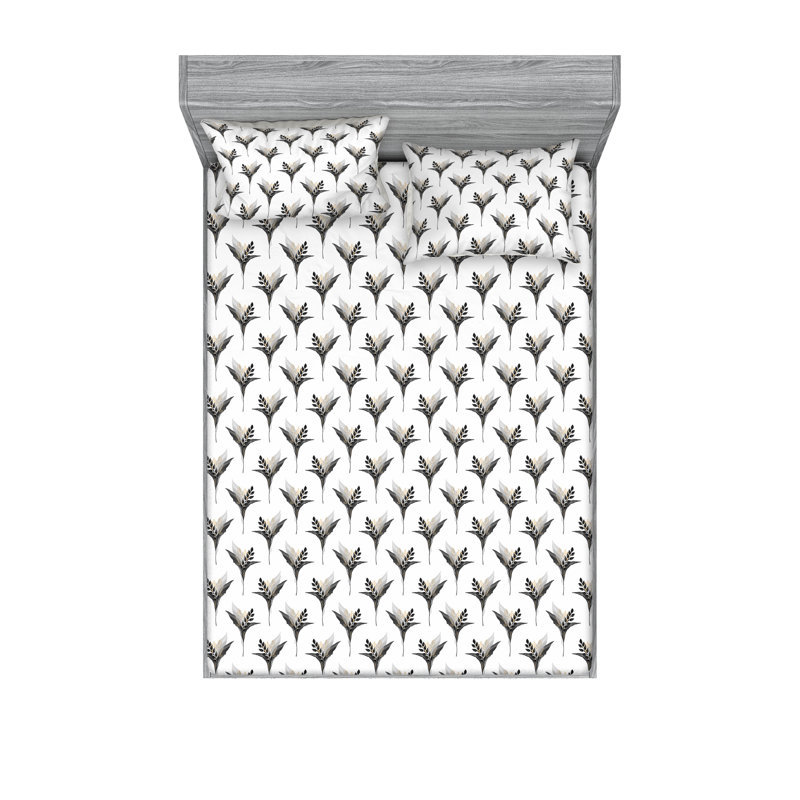 Drap-housse et taie décorative Ambesonne, Full Sheet Set with 2 Pillowcases