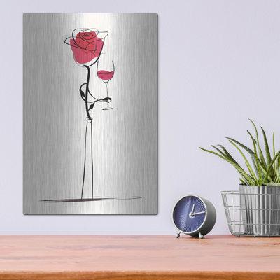 «Wine Rose» par Andreas Magnusson, art mural en métal