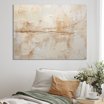 Beige And White Timeless Minimalism - Abstract Painting Wall Art