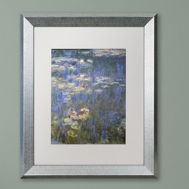 "water lilies iv 1840-1926" par claude monet, reproduction d’art sur toile encadrée, H 14 po x l 11 po x P 0,5 po