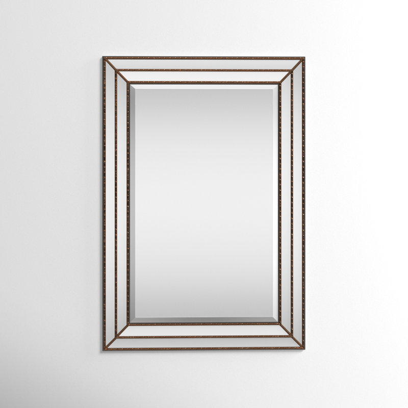 Almyra Rectangle Wall Mirror, Metallic Bronze