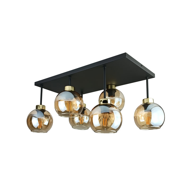 Alexender Glass Semi Flush Mount, Honey, Gold