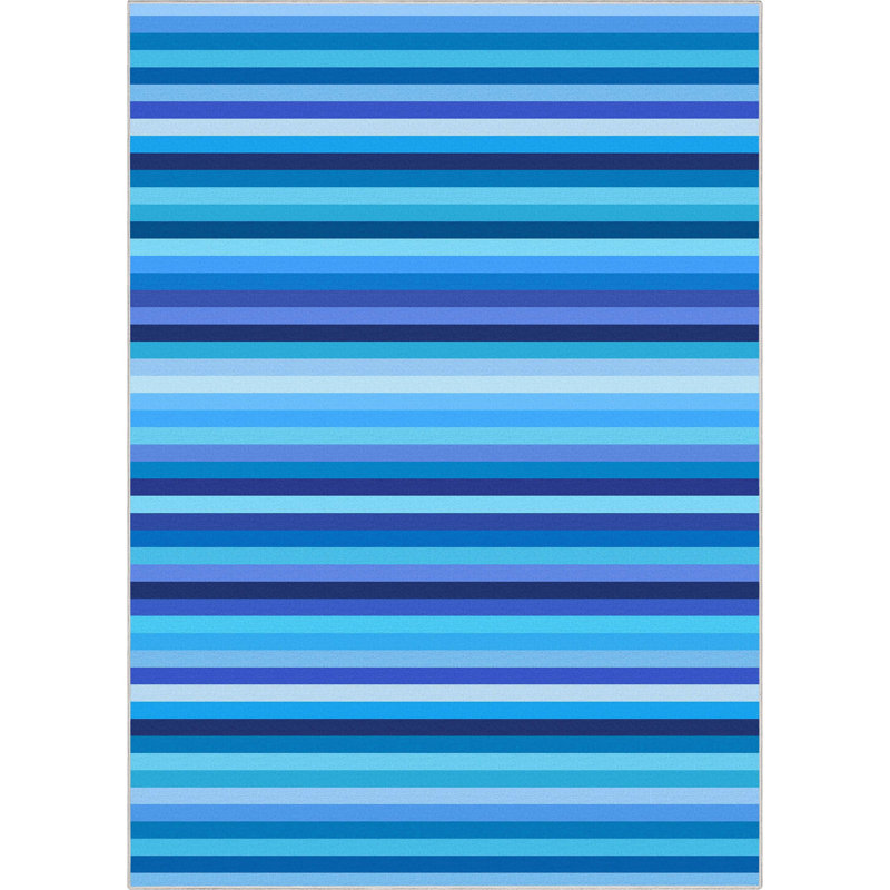 Tapis rayé bleu et uni Well Woven Crayola, Rectangle 6 pi 7 po x 9 pi 3 po