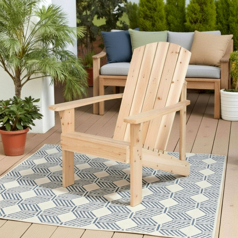 Chaise Adirondack en bois massif Grandview, Naturel