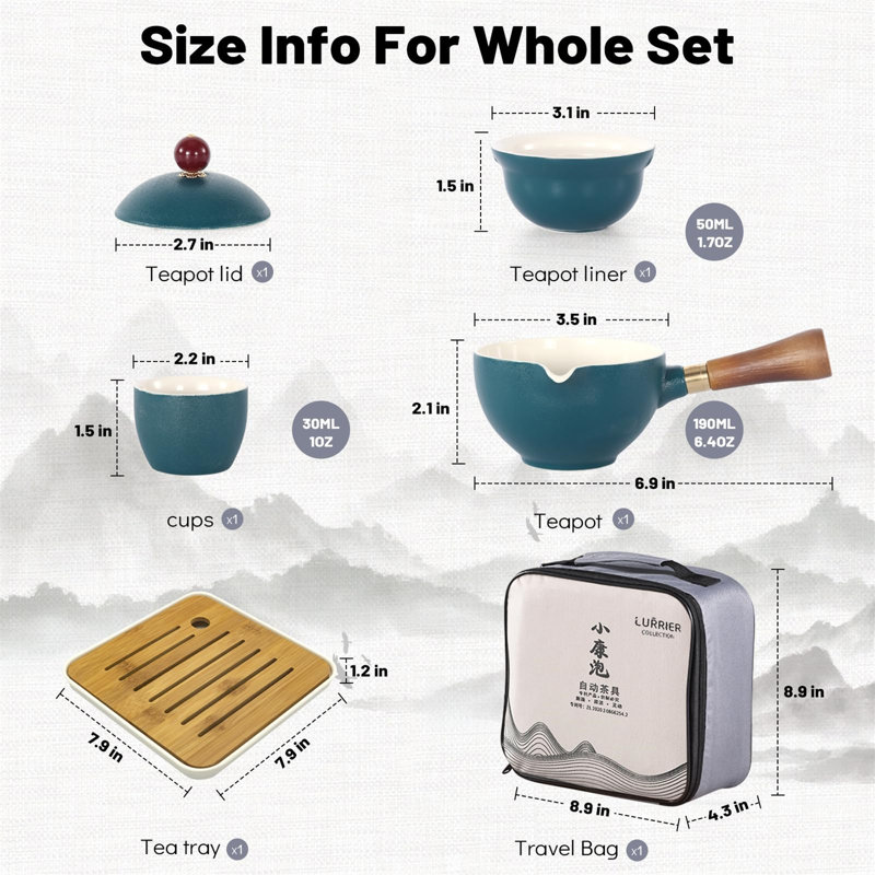 Latitude Run® Jaymez 6.4 fl. oz. Stovetop Safe Ceramic Teapot Set Teapot For