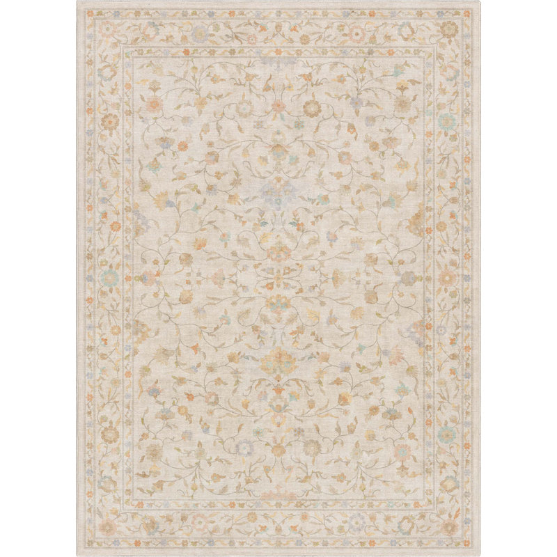 Tapis beige Bungalow Bungalow Aylena Hereke, Rectangle 5 pi 3 po x 7 pi 3 po