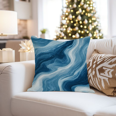 Beach and Coastal Ocean Waves Pattern Wave VI Modern Throw Pillow Cover