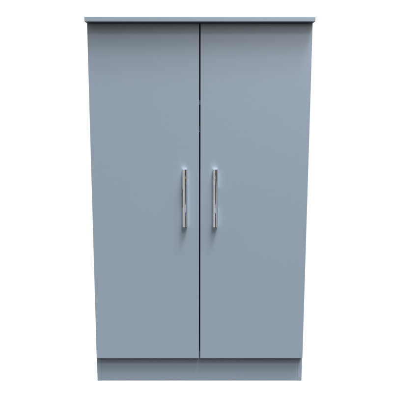 Fully Assembled Contrast 2 Door Wardrobe, Denim Blue