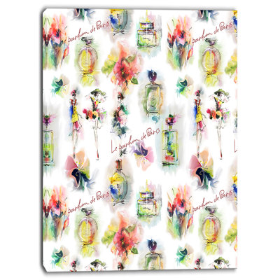 « parfums » et fleurs, impression sur toile tendue
