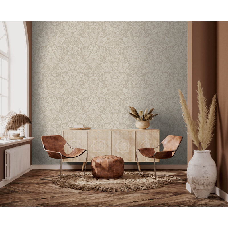 Rouleau de papier peint texturé mat L 33 pi x l 20,8 po Adya, Taupe