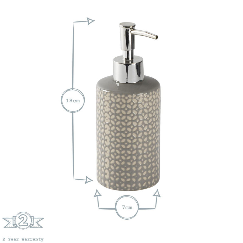 Harbour Housewares - Ceramic Soap Dispenser - Grey Geometric