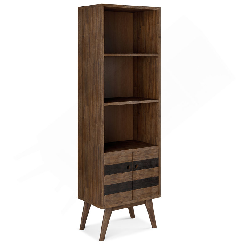 Bookcase With Storage - Rustic Natural Aged Brown