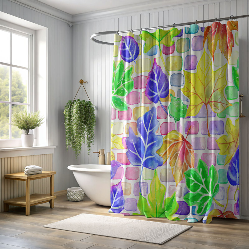 Rideau de douche Brick Blossom - Premium, H 74 po x l 71 po