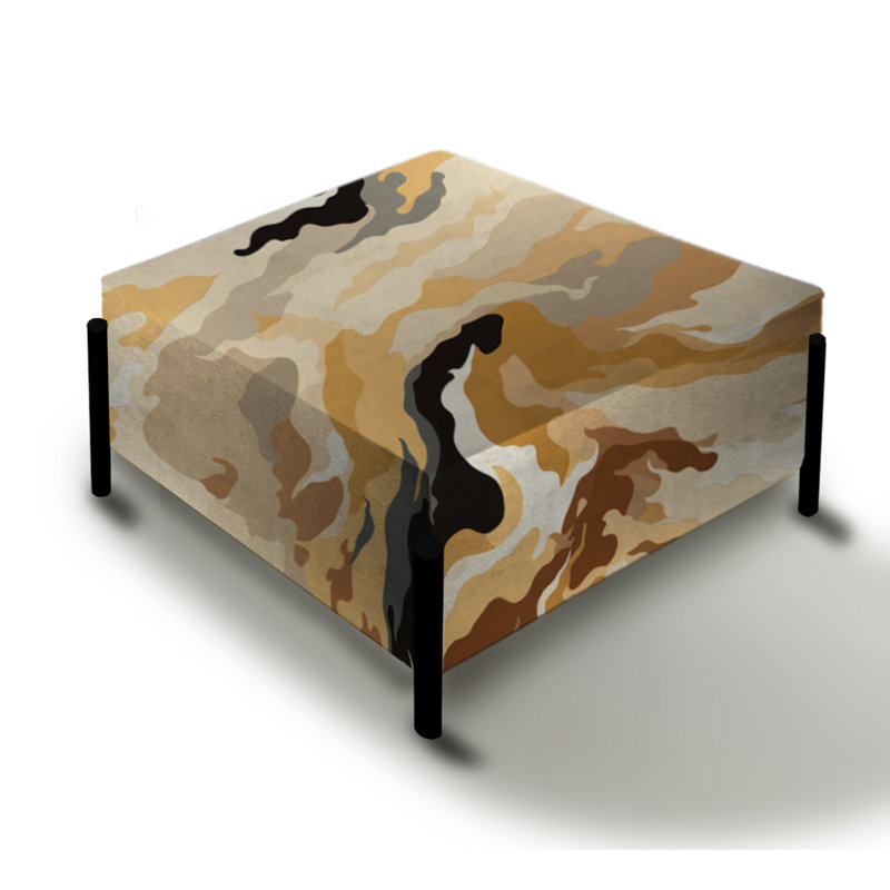 Desert Sand Dune Camouflage - Grand repose-pieds carré camouflage