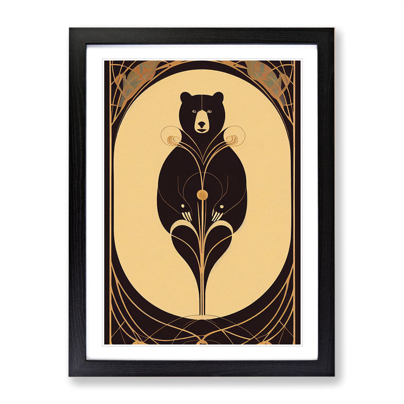 Bear No.1 - Single Picture Frame Print, 64cm H x 46cm W x 2cm D, Black Framed
