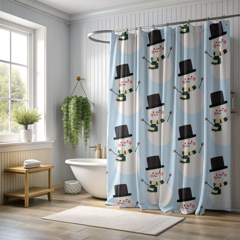 Festive Fun - rideau de douche standard 1 pièce, H 74 po x l 71 po