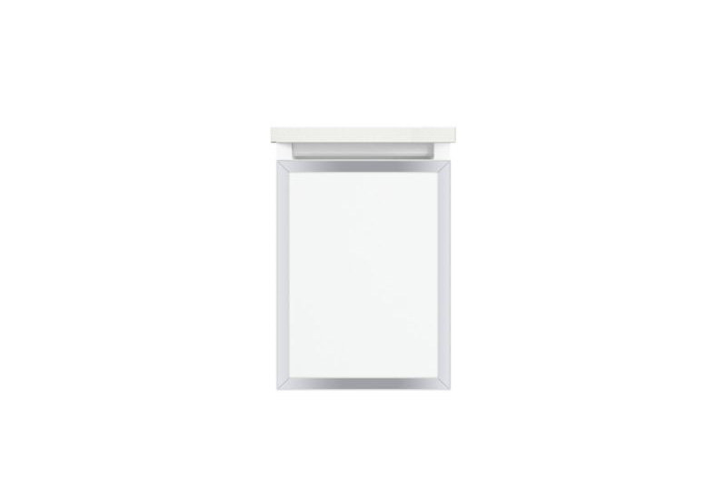 Base de meuble-lavabo simple avec cadre 12,13 po Profile, Non, Blanc mat / or mat