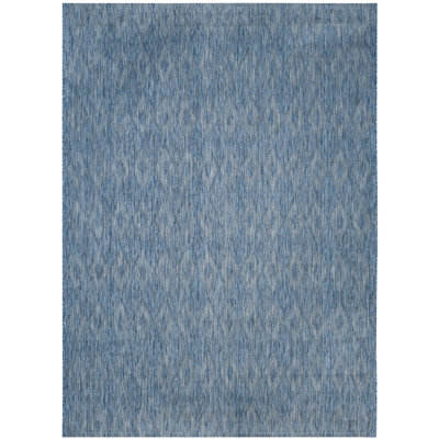 Colon Hooked Navy Indoor/Outdoor Rug