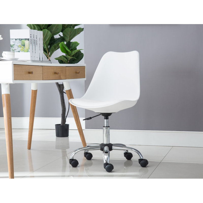 Noblitt Height Adjustable Swivel Office Chair, White