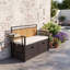 Causeuse de patio 2 places en rotin avec banc de rangement extérieur et 2 tables d'appoint