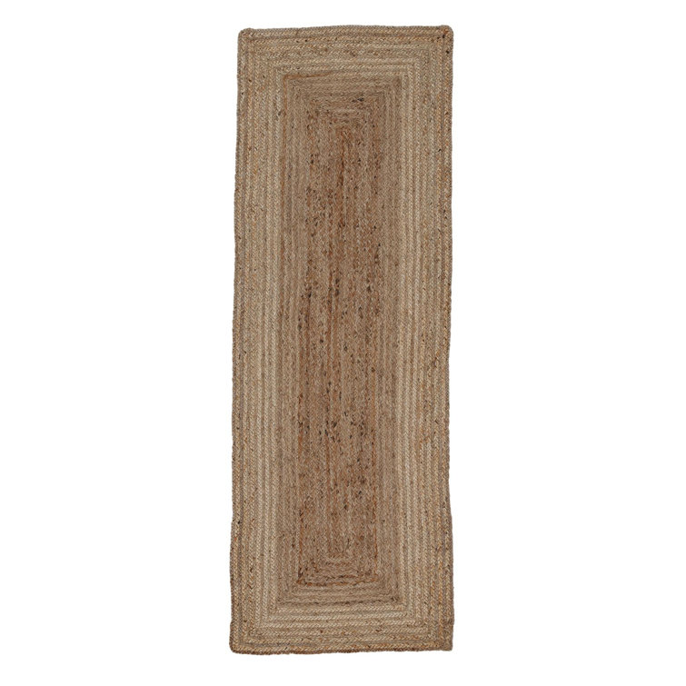 Runner Handgefertigter Teppich Aus Jute In Beige Hand Braided 80cm X 600cm Area Rug