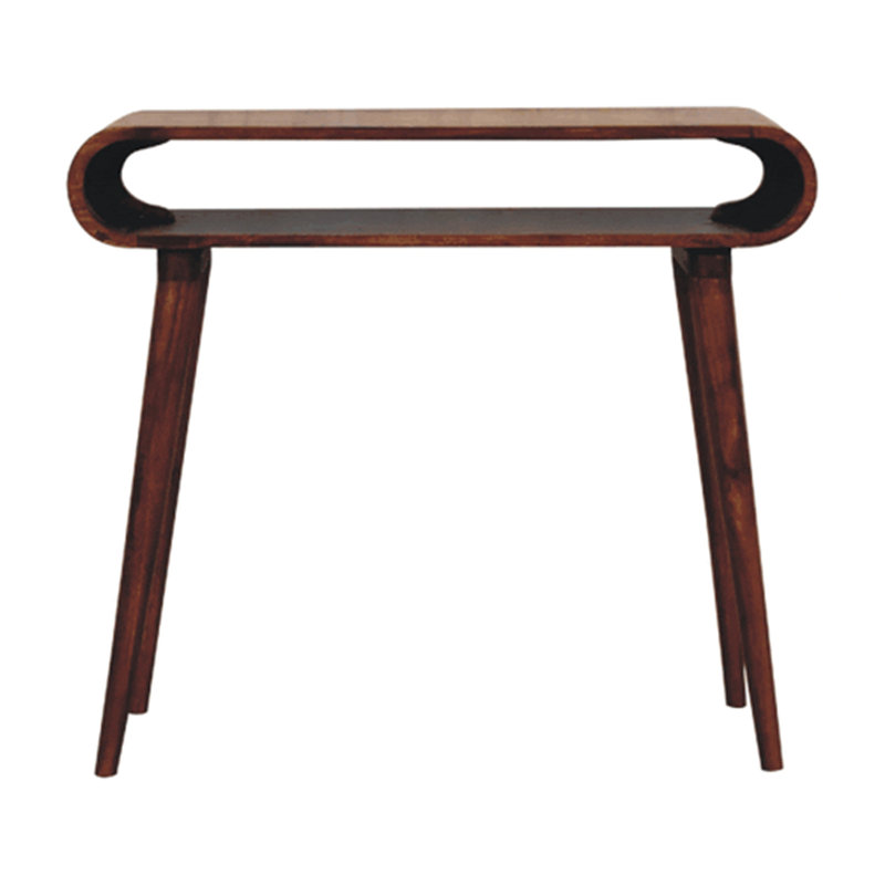 Amaya Nordic Style Console Table, Chestnut