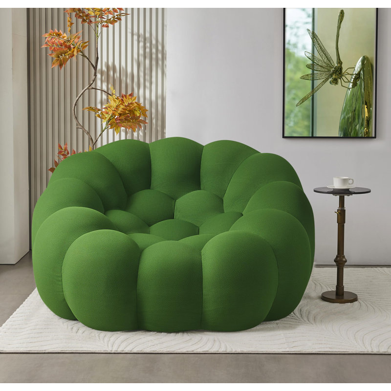 45.7'' W Upholstered Round Bean Bag Chairs, Lazy Sofa, Floor Fireside Chair, Lounge For Adults For Living Room Bedroom Apartment