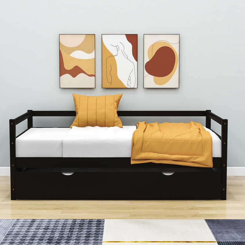 Masimba Twin Size Wooden Daybed with Trundle, Espresso