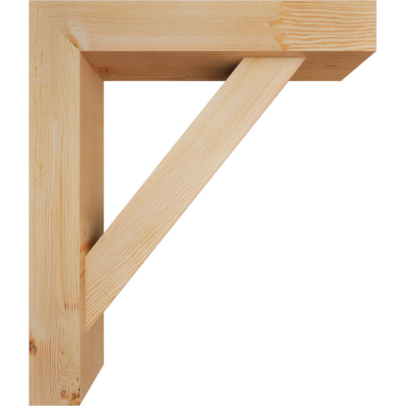 Traditional Block Bracket w/ Offset Brace, 28 x 24, 5 1/2"W Douglas Fir (Smooth)