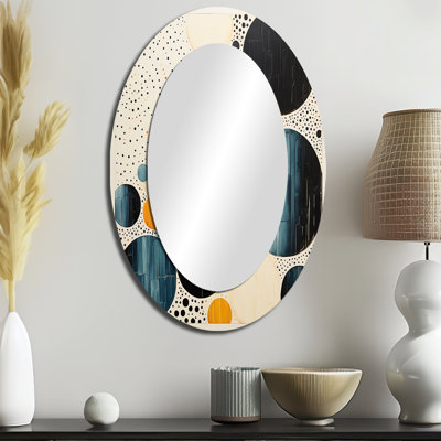 Miroir mural jaune moderne Mid Century