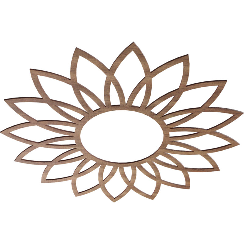 Médaillon de plafond en bois Daisy, H 38 po x l 38 po x P 0,38 po, Noyer