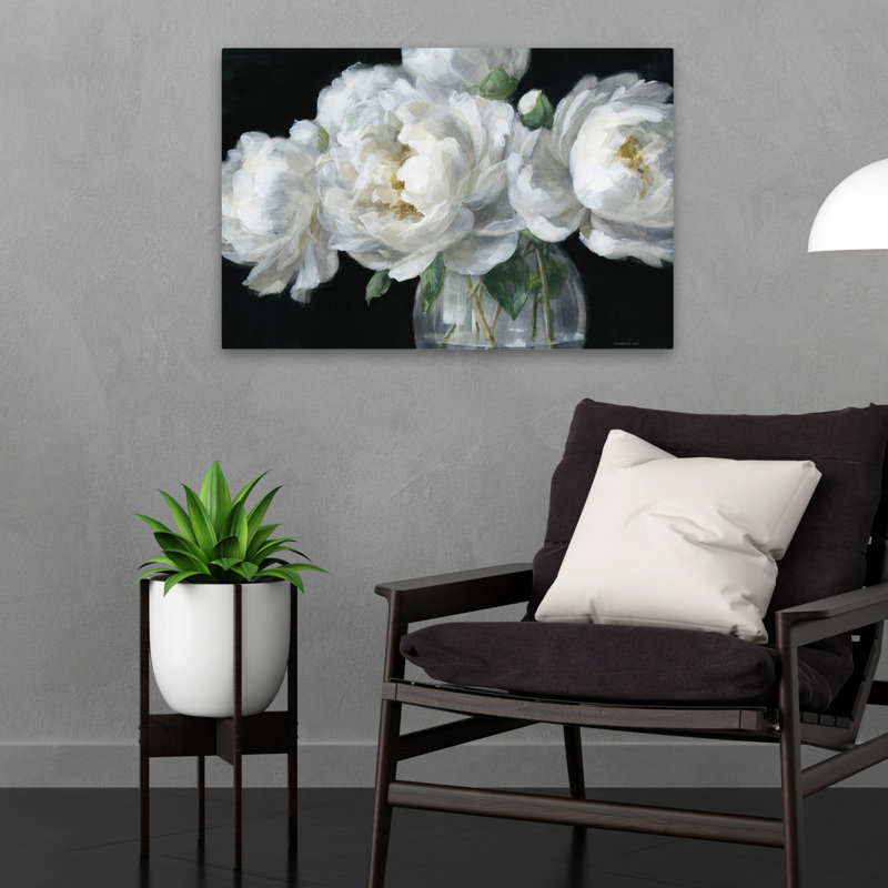 Bouquet floral - pivoines en verre, H 16 po x l 24 po