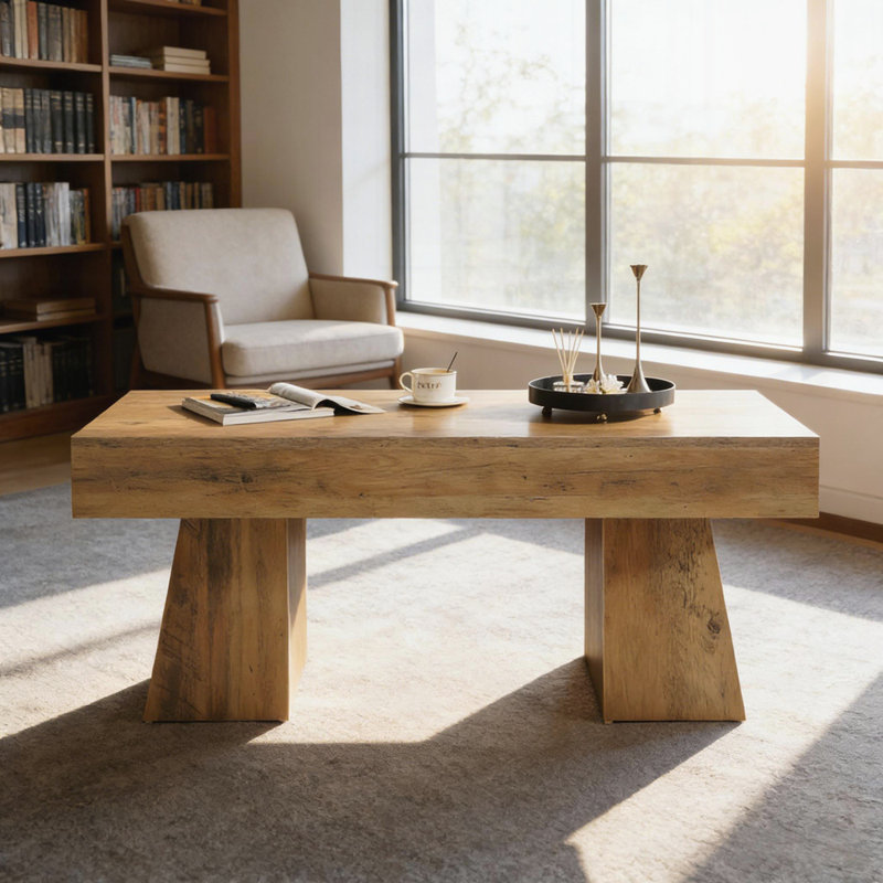 Wooden Dining Table,Rectangular Center Table,Spacious Coffee Table