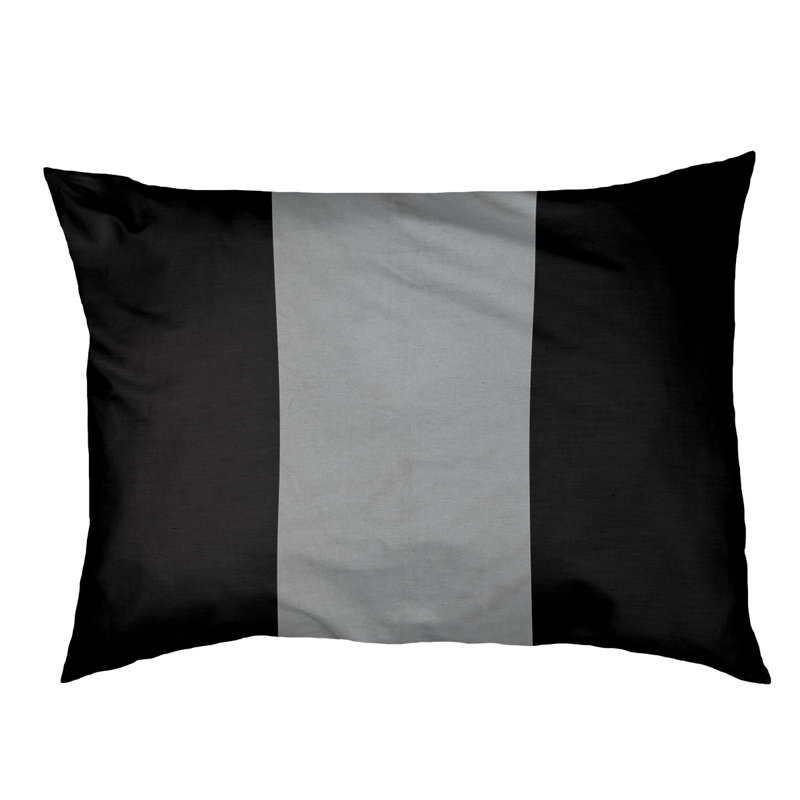 Coussin Oakland, Petit (l 28 po x P 18 po x H 6 po), Noir / argent