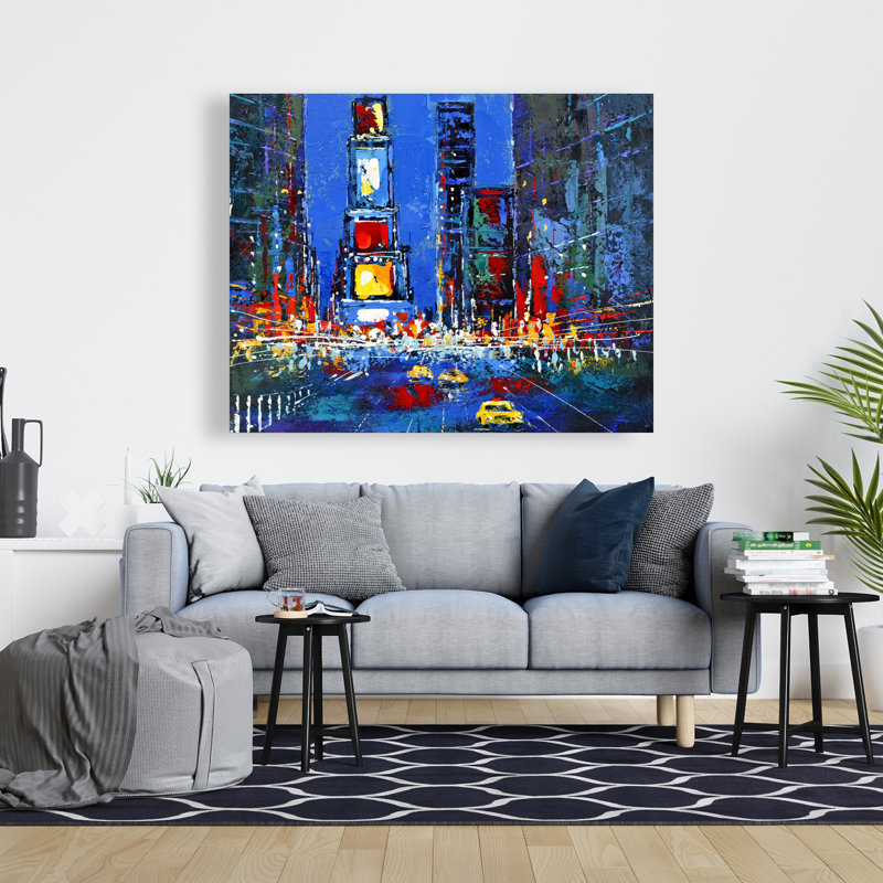 Times Square Illuminated - Toile bleue classique