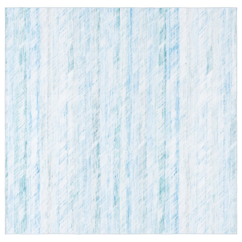 Washable Abstract Indoor Rug, Square 6'