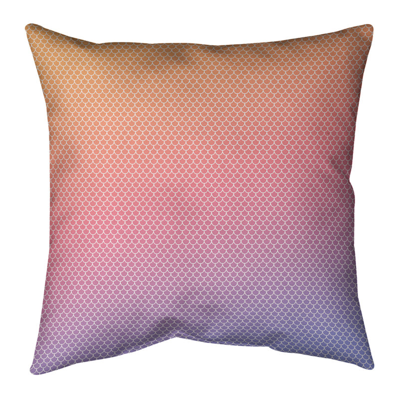 Coussin décoratif intérieur / extérieur Katelyn Elizabeth, 18 po x 18 po, Jaune / Mauve